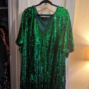Eloquii green sequin mermaid dress plus 26 4X